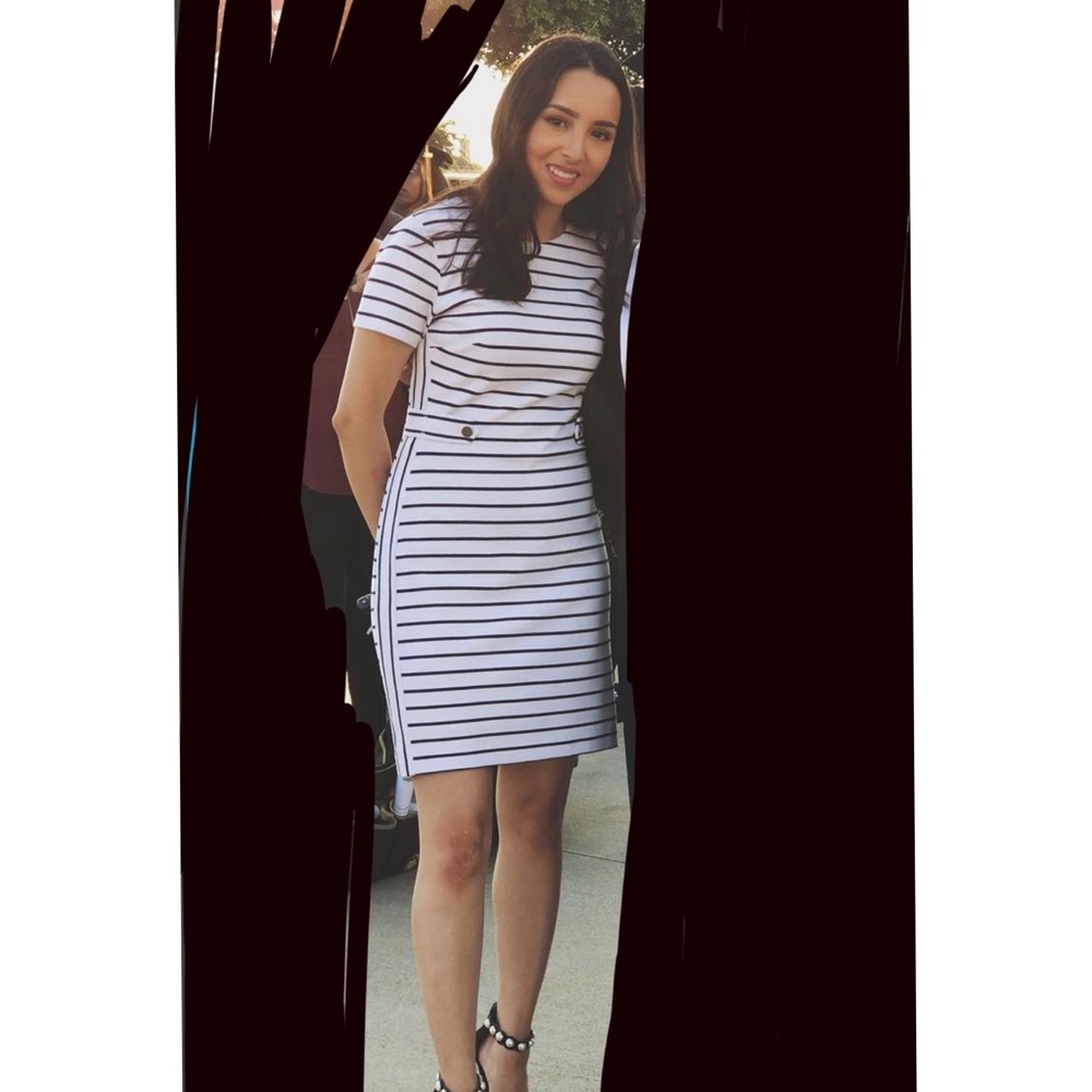BANANA REPUBLIC Striped Short Sleeve Dress